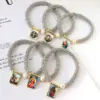 Wholesale Women’s Cross Pearl Bracelet With Beaded Chain, Copper Base, 18K Real Gold Plated And PVD Coated Finish