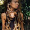 Wholesale Bohemian long feather headband feather hair accessories horse racing long shawl