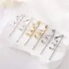 Wholesale Spiral Ear Line Earrings For Women With Copper And Zircon Inlay, Featuring 925 Sterling Silver Ear Pins In Gold