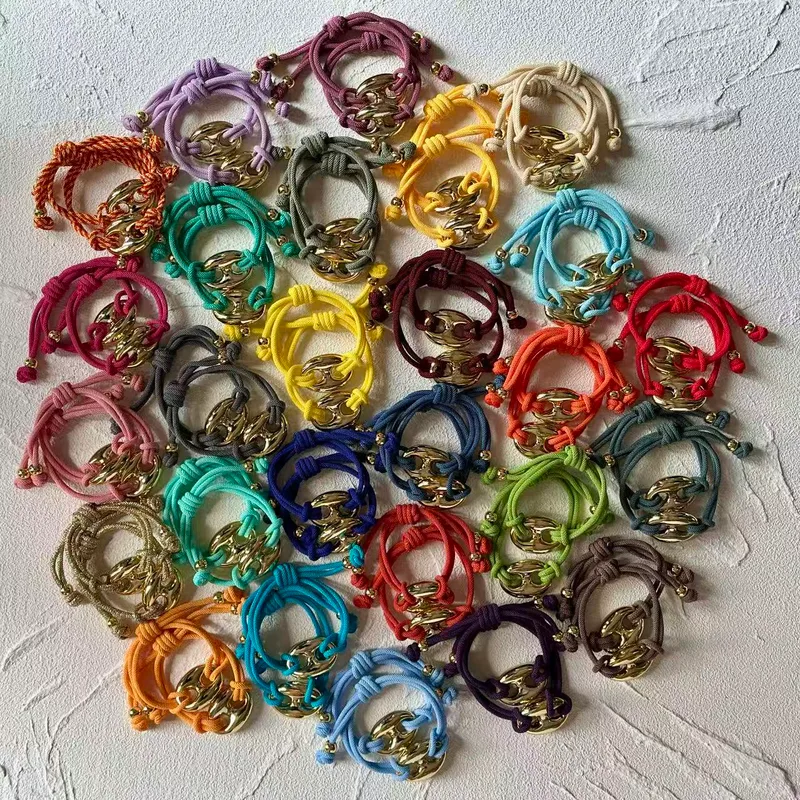 Wholesale Handmade Animal Bracelets For Unisex Featuring Copper Material With 18K Real Gold Electroplated Plating On Cord String Chain