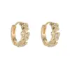Wholesale Flowers Stud Earrings For Women With Copper Posts, Electroplated And 14K Real Gold Plated Featuring Zircon Inlay