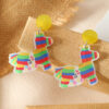 oly-4e34bf6d2f6c107787b8abfbcbef5a9b WholesaleCarnival tassel hat rainbow horse oil painting music festival printed earrings acrylic personalized earrings