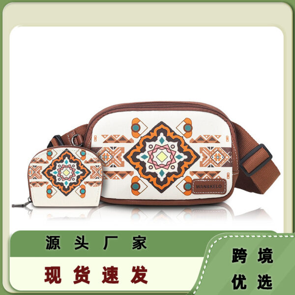 oly-4e3bd2fede96bc1c3fcc5efb3892d5f2 Wholesale Selling Two-piece Bohemian Ethnic Style Women's Crossbody Bag Small Card Bag Retro Chest Bag Waist Bag