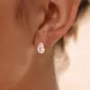 Wholesale 18K Real Gold Plated In Vacuum Plating Furnace 304 Stainless Steel Letter Zircon Earrings Simple Ear Jewelry Waterproof Non-Fading