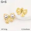 Wholesale Ion Plating (IP) 18K Gold Plated Square Heart Shape Butterfly 304 Stainless Steel Vacation Classic Style Waterproof Non Tarnish Ear Studs