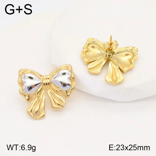 Wholesale Ion Plating (IP) 18K Gold Plated Square Heart Shape Butterfly 304 Stainless Steel Vacation Classic Style Waterproof Non Tarnish Ear Studs