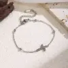 Wholesale Three-dimensional Geometric Bracelets For Women With 304 Stainless Steel Pendant And Glass Inlay Featuring O Chain