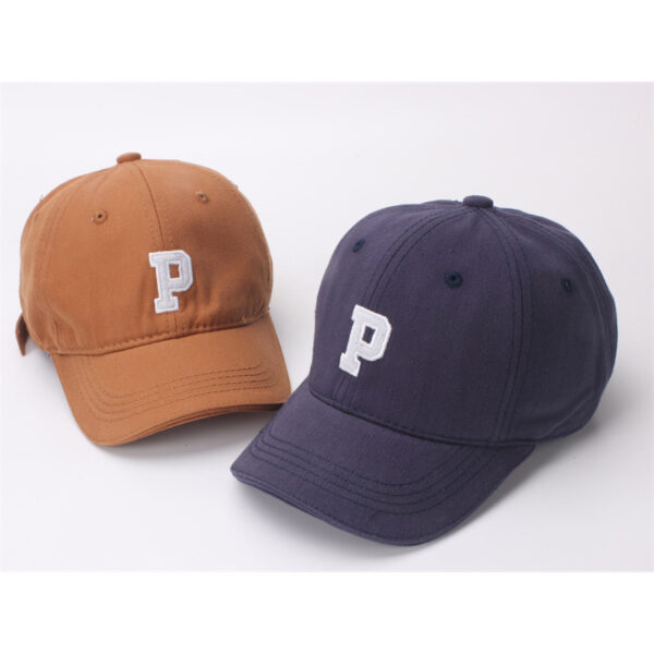oly-4e544b521b48efb6aa961728fa35bcb3 Wholesale Spring and Autumn Children's hat baseball cap South Korea ins letter P peaked cap solid color hat summer outdoor sun hat