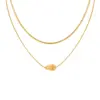Wholesale Jewelry Retro Simple Style Water Droplets 201 Stainless Steel Snake Chain Double Layer Necklaces