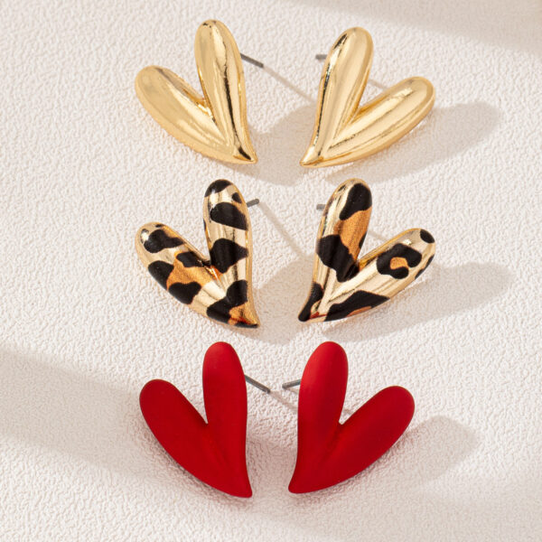 oly-4e66708f5981d66c4976c8e720951f38 Wholesale 1 Pair/3 Pair/4 Pair Elegant Design Metal Love Heart Stud Earrings suit Ladies Party Valentine's Day Gift to Friends