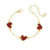 Wholesale 1 Fashion Simple Design Sense Red Valentine's Day Metal Phnom Penh Love Cute Peach Heart Lady Bracelet Gift