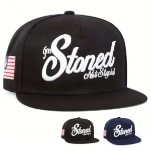 Wholesale Women’s Hip-Hop Outdoor Flat Brim Hat With Letter Pattern, Made Of Polyester Featuring Embroidery Craftsmanship