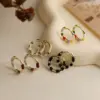 Wholesale 1 Pair Elegant Cute Sweet Round Enamel Plating Copper 18K Gold Plated Earrings