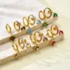 oly-4e9ae1f2b690307b8437af4e4ae272a3 Wholesale Electroplating 18K Gold Golden Plated Four Leaf Clover 304 Stainless Steel Elegant Luxurious Drop Earrings
