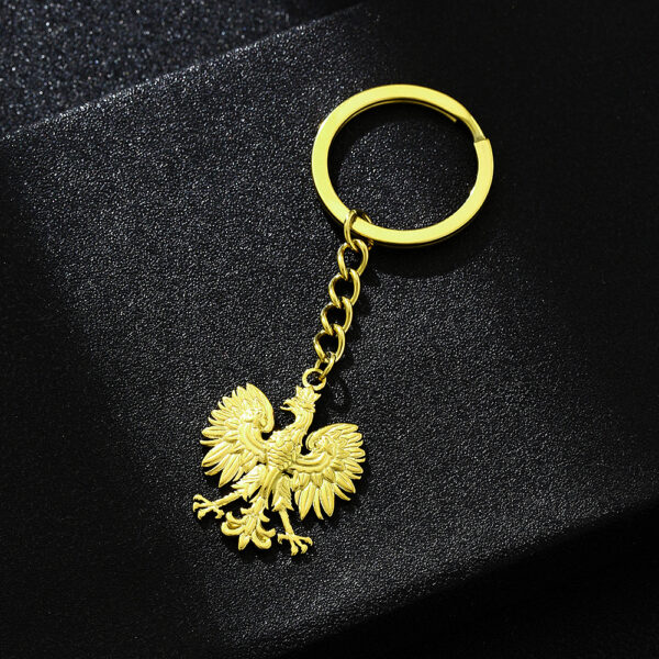 Wholesale Retro Polish National Emblem Eagle Keychain Decoration Men's and Women's Ethnic Style Versatile Titanium Steel Accessories Product