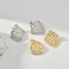 Wholesale Three-dimensional Geometric Stud Earrings For Women, Electroplated Copper With 0.01µm Golden Plated Coating