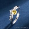 oly-4eb04f6bbe5159a032cbe23d4837c6d9 Wholesale S925 sterling silver platinum plated 50 points moissanite women's ring light luxury Princess Crown sweet Valentine's Day gift