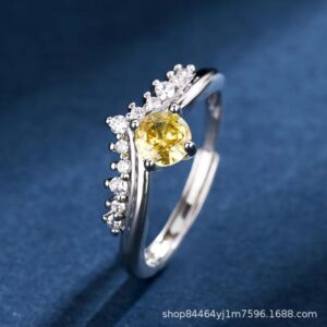 Golden yellow 5mm zircon 3A / Adjustable opening