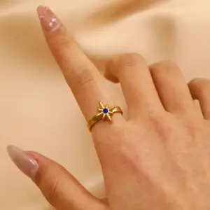 0818K Real Gold Eight Awn Star 9171