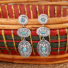 oly-4ec44df767b700b4a476d606d021a14d Wholesale retro Western wind turquoise oval earrings personality exaggerated earrings