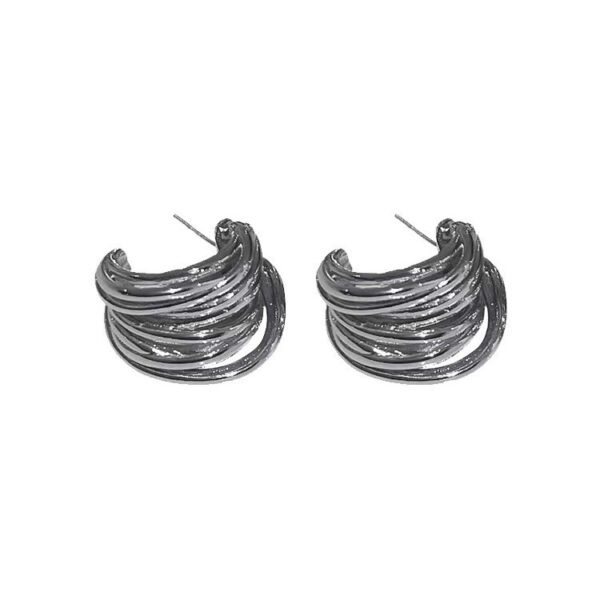 Wholesale Winding C- shaped Earrings Atmospheric High-end Sense Popular Hong Kong Style Fashion Niche Design Sense Light Luxury Ear Ring Earrings