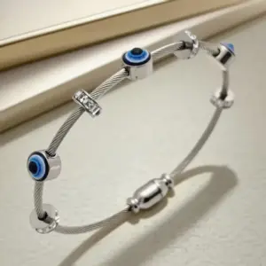 46-C-7 Steel-Colored Devil's Eye Bracelet