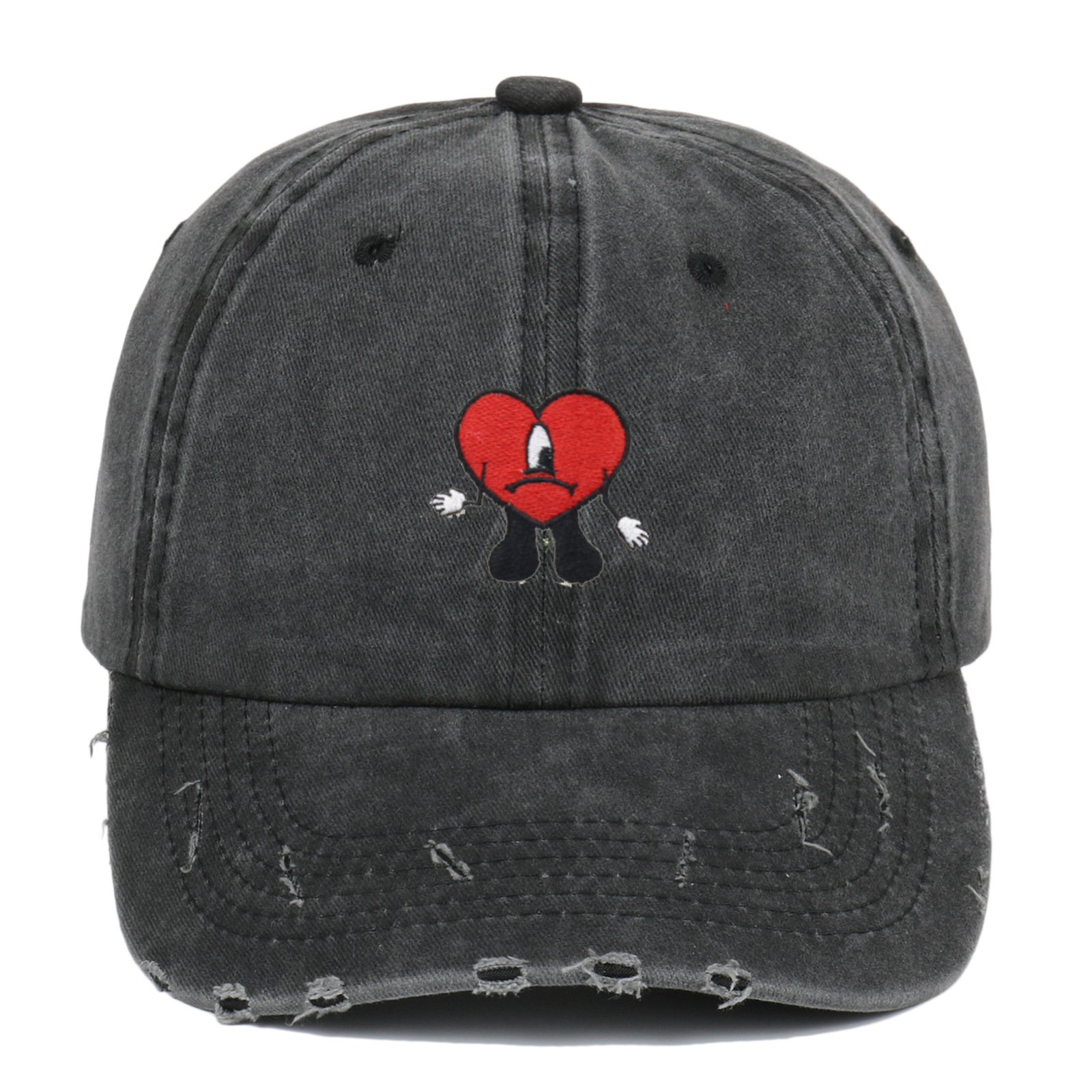 Wholesale Cross-border bad rabbit embroidery baseball cap Europe and the United States say singing hole soft top red baseball cap