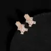 Wholesale 1 Pair Glam Romantic Flower Inlay Copper Zircon Ear Studs