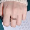 Wholesale ring female fashion opening design fashion small fresh row drill cross diamond ring for women