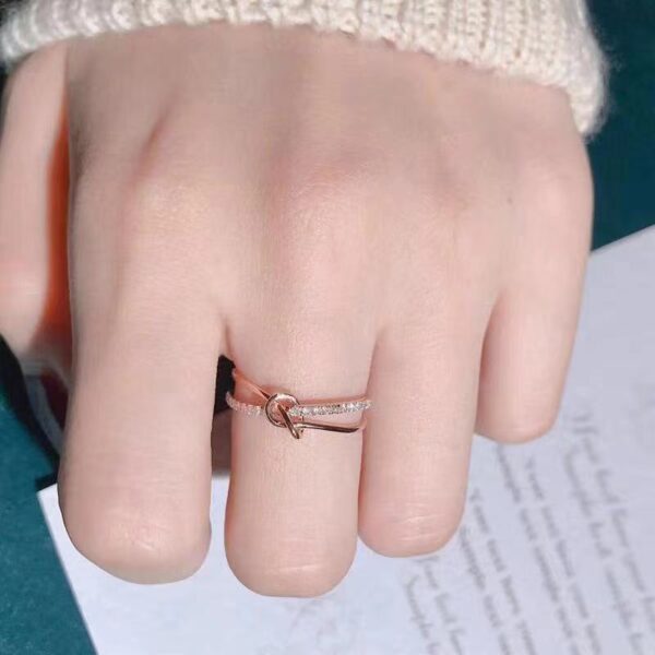 Wholesale ring female fashion opening design fashion small fresh row drill cross diamond ring for women