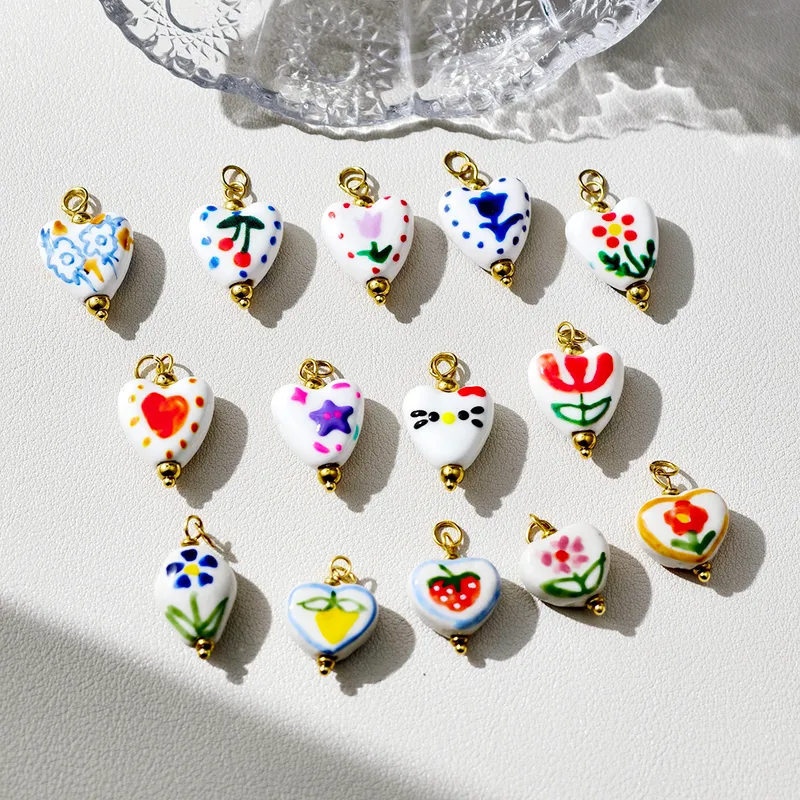 Wholesale Heart Shape Ceramic Pendant For Women In Hawaiian Style, Perfect For Casual Wear