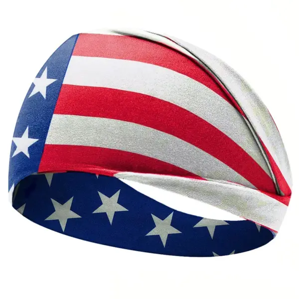 oly-4ee2bec3693a391701895a244419ec39 Wholesale American Flag Independence Day Hair Band Men's Sports Elastic Headband Women's Fashion Crossover Wide Headband Sweat Absorbing Hair Accessories