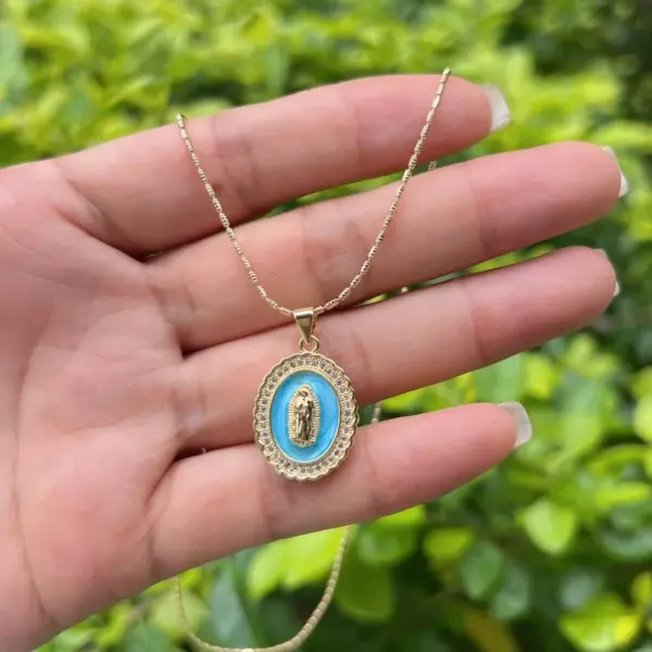 Wholesale Jewelry Romantic Classic Style Faith Copper Peanut Meat Chain Pendant Necklace