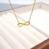 Wholesale Ferroalloy Infinity Vacuum Plating Real Gold Plated Vintage Style Handmade Simple Style Waterproof Non Tarnish Hollow Out Cable Chain Gold Necklace
