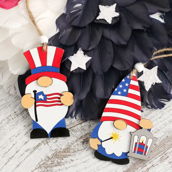 oly-4ef6b89ff36ea9444e9519c15f0441b3 Wholesale American Flag Hanging Ornaments For Independence Day, 4 Pieces Wooden Decorations