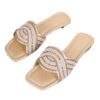 Wholesale Summer Pearl Flat Beach Sandals and Slippers Women’s Fashion Outerwear One Word Sandals Women’s