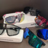 Wholesale outdoor sports riding windproof sunglasses men's and women's colorful sunglasses locomotive large frame thin
