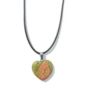 Unakite [with Leather Rope]] / Size 20mm