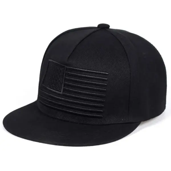 oly-4f21b6559c6ca48a80b85adfe21d65c3 Wholesale American Flag Hip-Hop Hat For Women With Flat Brim, Outdoor Style Featuring Embroidery On Polyester Material