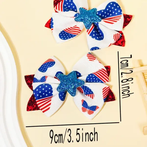 Wholesale American Flag Hairpin For Girls In Ethnic Style With Sequins, Perfect For Independence Day Celebrations