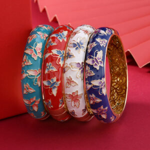 oly-4f424517ed981c555e2f80c6cf1d2557 Wholesale Beijing Traditional Copper Cloisonne Bracelet Butterfly Style Retro Palace Hollow Enamel Bracelet Women's Accessories