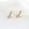 Wholesale Bow Tie Stud Earrings In Copper With Zircon Inlay Featuring 925 Sterling Silver Ear Pins, New Style, Perfect For New Year