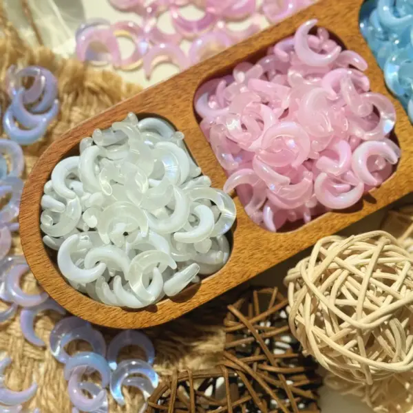 Wholesale Handmade Moon Glass Beads Accessories DIY Jewelry Materials Bracelet Phone Chain Spacer Beads Suitable For Various Occasions
