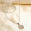 Wholesale 304 Stainless Steel Simple Zircon Point Drill Oval Single Pendant Necklace Waterproof Non-Fading Unisex Cable Chain
