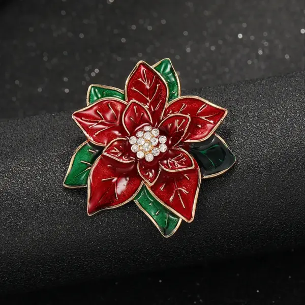 Wholesale Elegant Rose Ball Fashion Alloy Plated Metal Brooch Pin Unisex Stylish Leaf Pattern Zinc Alloy Jewelry Accessory