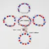 Wholesale New American Flag Bracelet Red White Blue Beads Adjustable Clasp Independence Day & Daily Wear Unisex