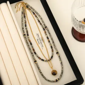 Wholesale Casual Commute Irregular Natural Stone Agate Copper Necklace In Bulk