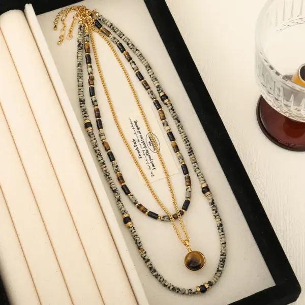 Wholesale Casual Commute Irregular Natural Stone Agate Copper Necklace In Bulk