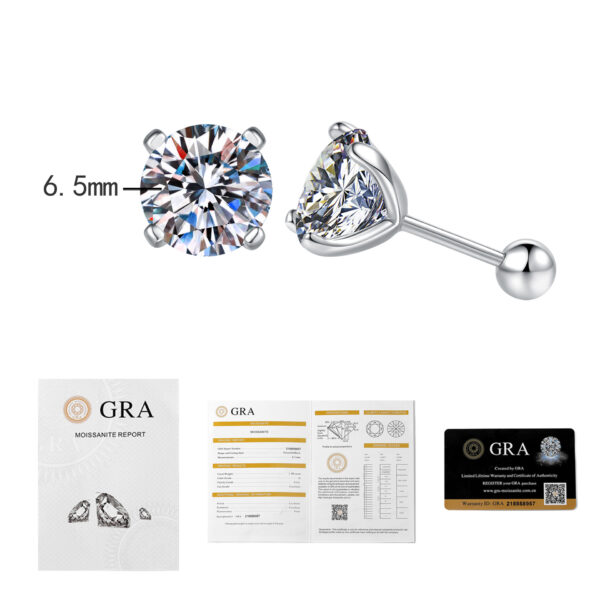Wholesale Silver stud earrings, four-prong, one-carat moissanite stud earrings