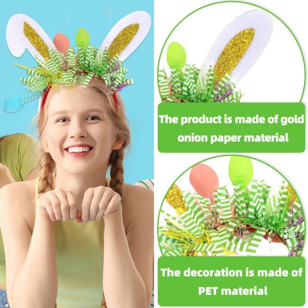 oly-4fa6a949b42d48154b489f0c75010ef8 Wholesale Easter Decorations Holiday Party Event Costume Cartoon Cute Bunny Rabbit Ear Colorful Striped Headband Hair Accessory